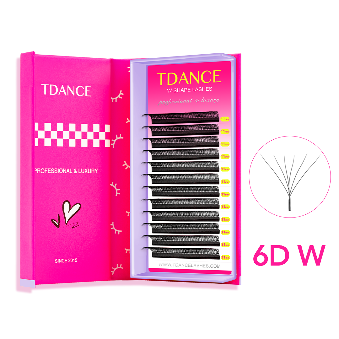 たんたん　Dramatic Dream Thread Essence Wholesale W Style 6D Promade Volume Fan Lashes – TDANCE