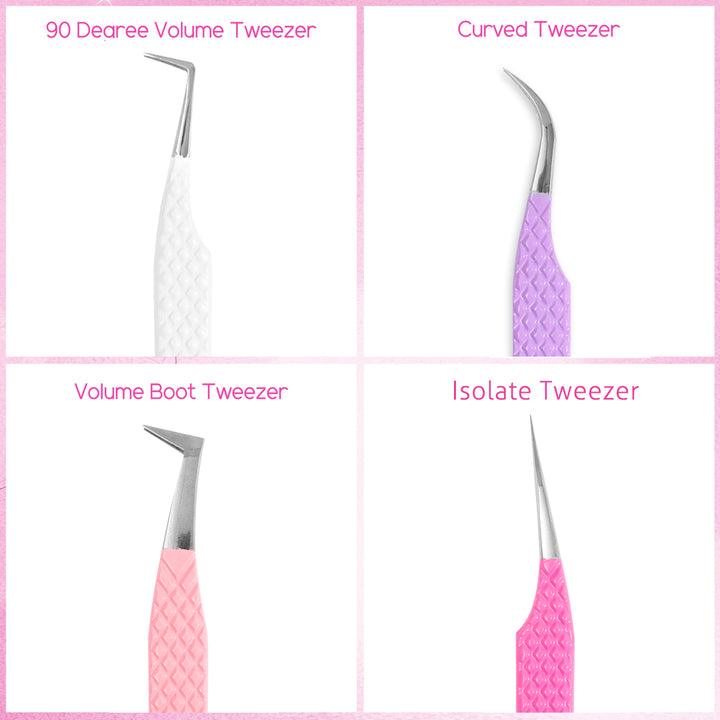 Heart-shaped Professional Eyelash Extensions Tweezers Kit USA3