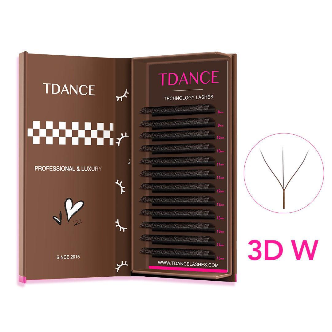 Dark Brown W Style 3D Promade Volume Fan Lashes