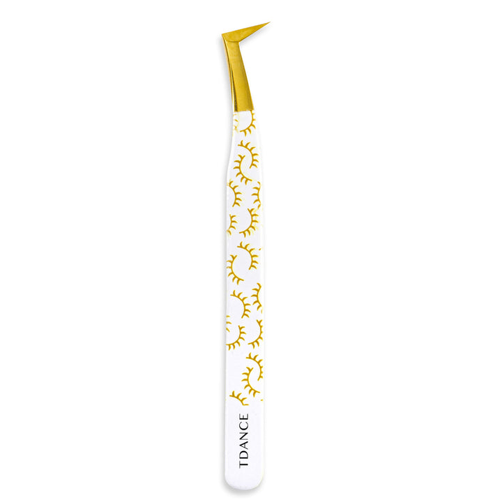 TY-01 Printed Yellow Lashes Tweezers For Eyelash Extension