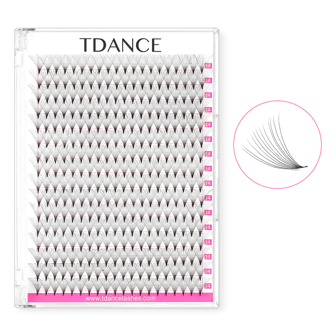 12D vorgefertigte Volumenfans Wimpern Erweiterungen 320 Fans 16 Zeilen (pointy base)