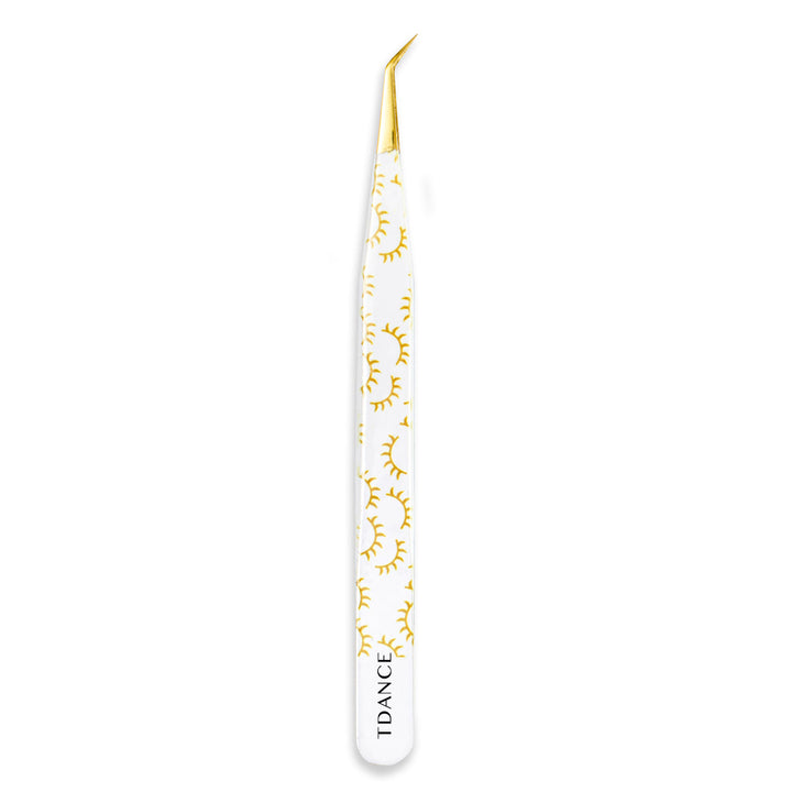 TY-02 Printed Yellow Lashes Tweezers For Eyelash Extension