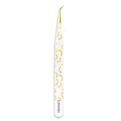 TY-02 Printed Yellow Lashes Tweezers For Eyelash Extension