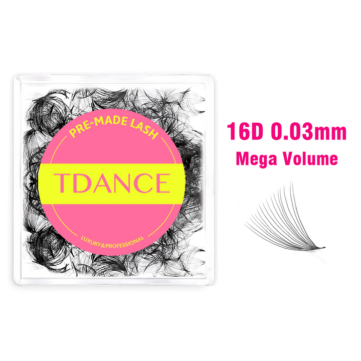16D 0.03 Mega Volume Handmade Premade Volume Loose Fans Pointy Base(500 Fans)