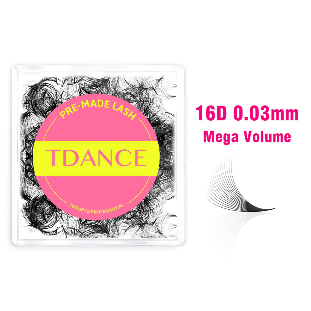 16D 0.03 Mega Volume Handmade Premade Volume Loose Fans Pointy Base(500 Fans)