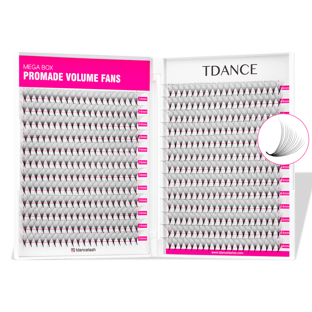 16D Promade Pointy Base Volume Eyelash Extensions 500 Fans TDANCE 1