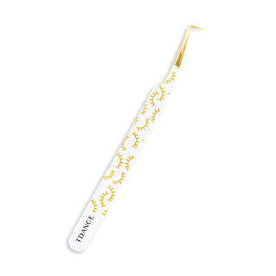 TY-04 Printed Yellow Lashes Tweezers For Eyelash Extension