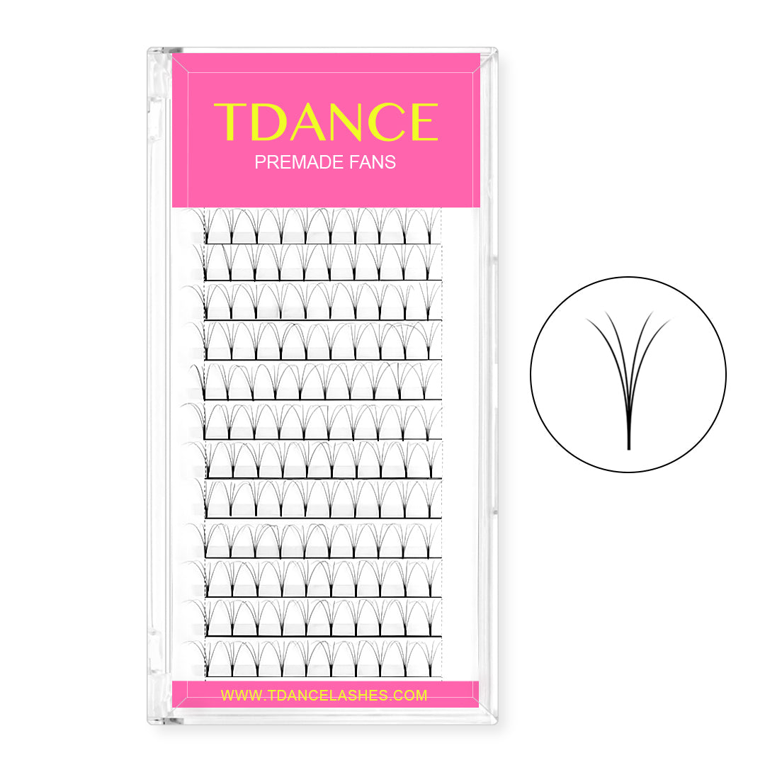 4D Premade Volume Fans Lashes 12 Rows  (Long Stem)