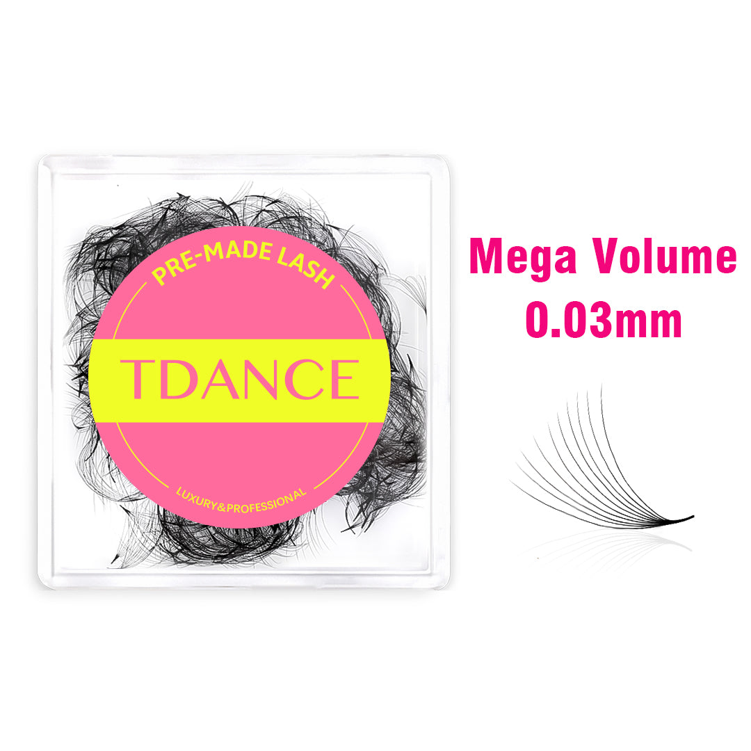 Wholesale 10D 0.03 Mega Volume Handmade Premade Volume Loose Fans Pointy Base(500 Fans)