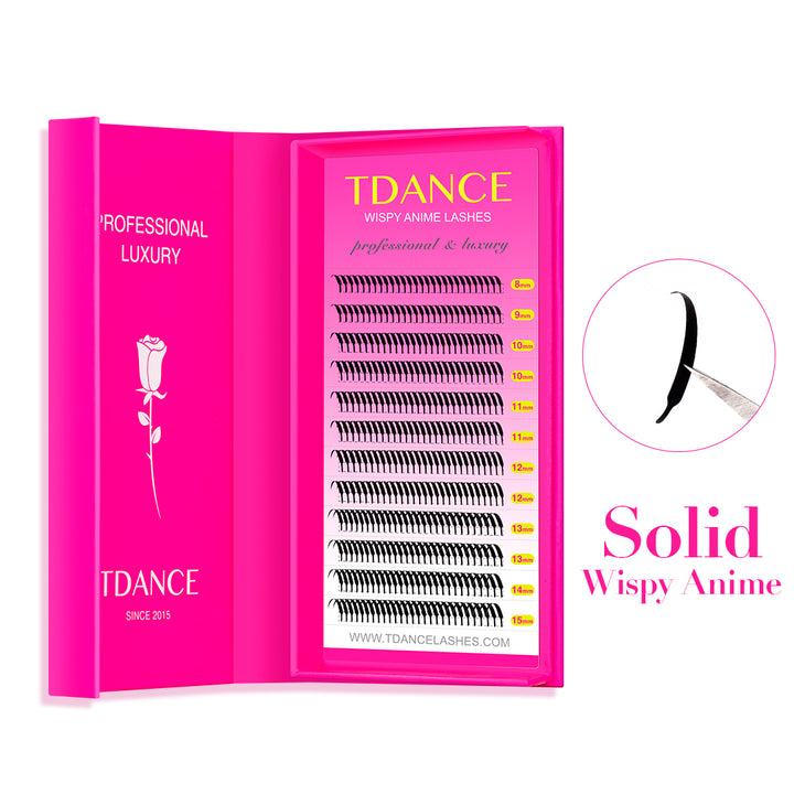12 Rows 0.07MM Solid Spike Wispy Anime Lashes