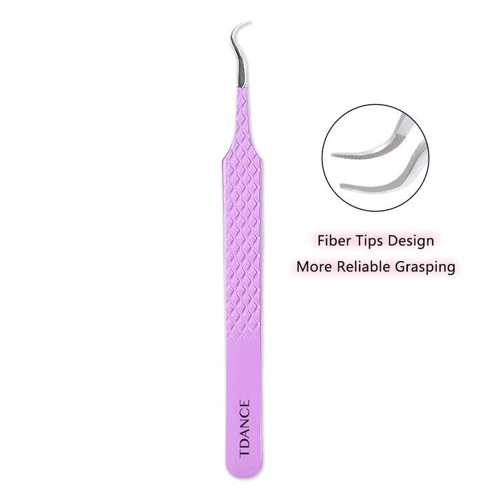 TV-05 Violet Fiber Tweezers For Eyelash Extension