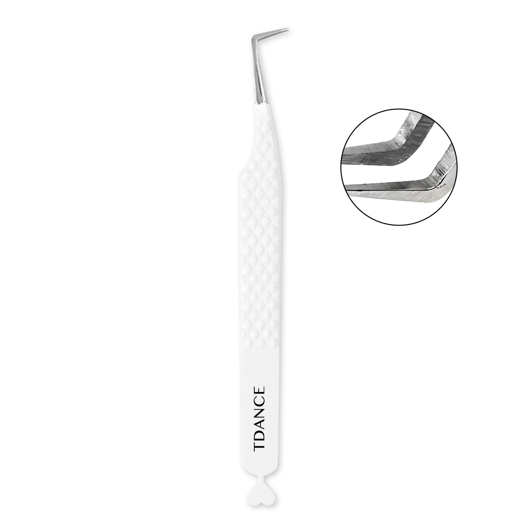 TW-02 Heart-shaped White Tweezers For Eyelash Extension