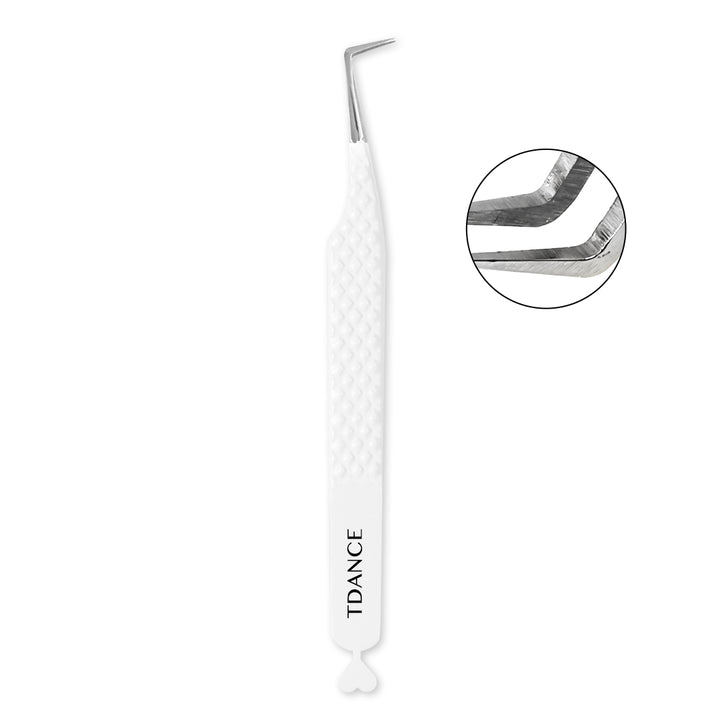 TW-02 Heart-shaped White Tweezers For Eyelash Extension