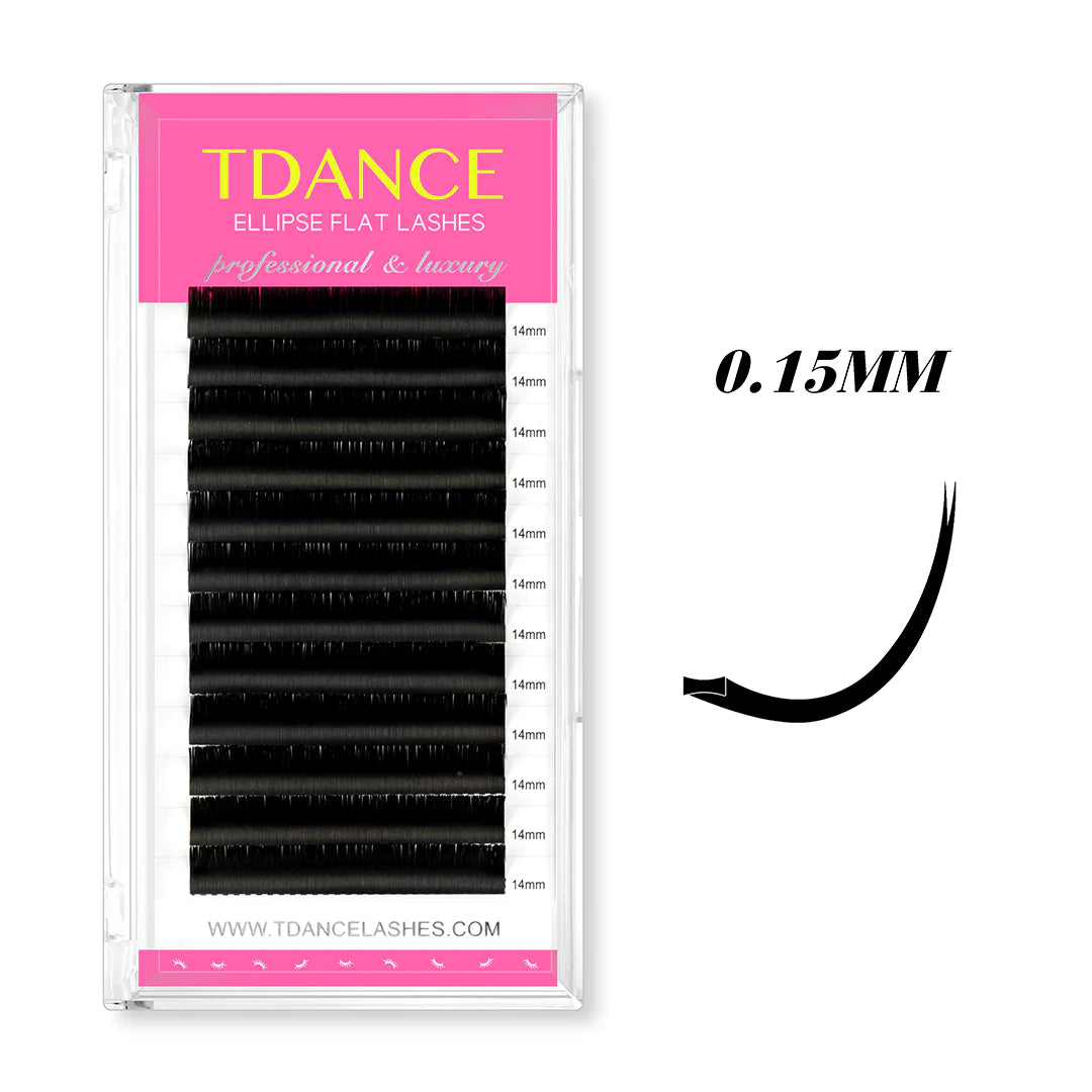 0.15MM DD Curl Ellipse Flat Classic Eyelash Extensions