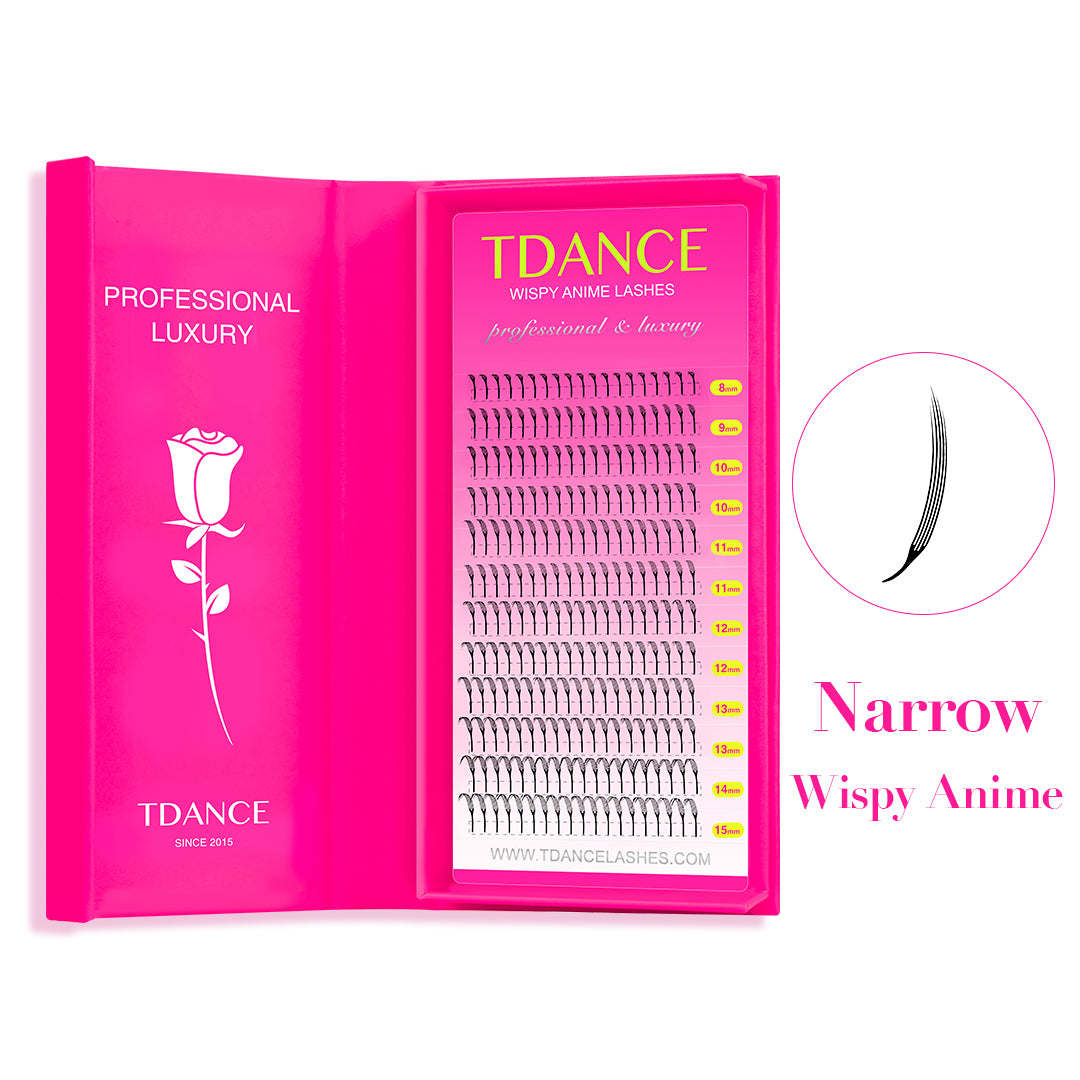12 Rows 0.07MM Narrow Wispy Anime Lashes