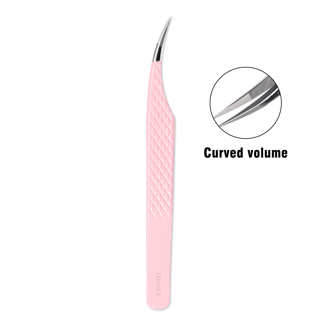 TL-05 Light Pink Fiber Tweezers For Eyelash Extension