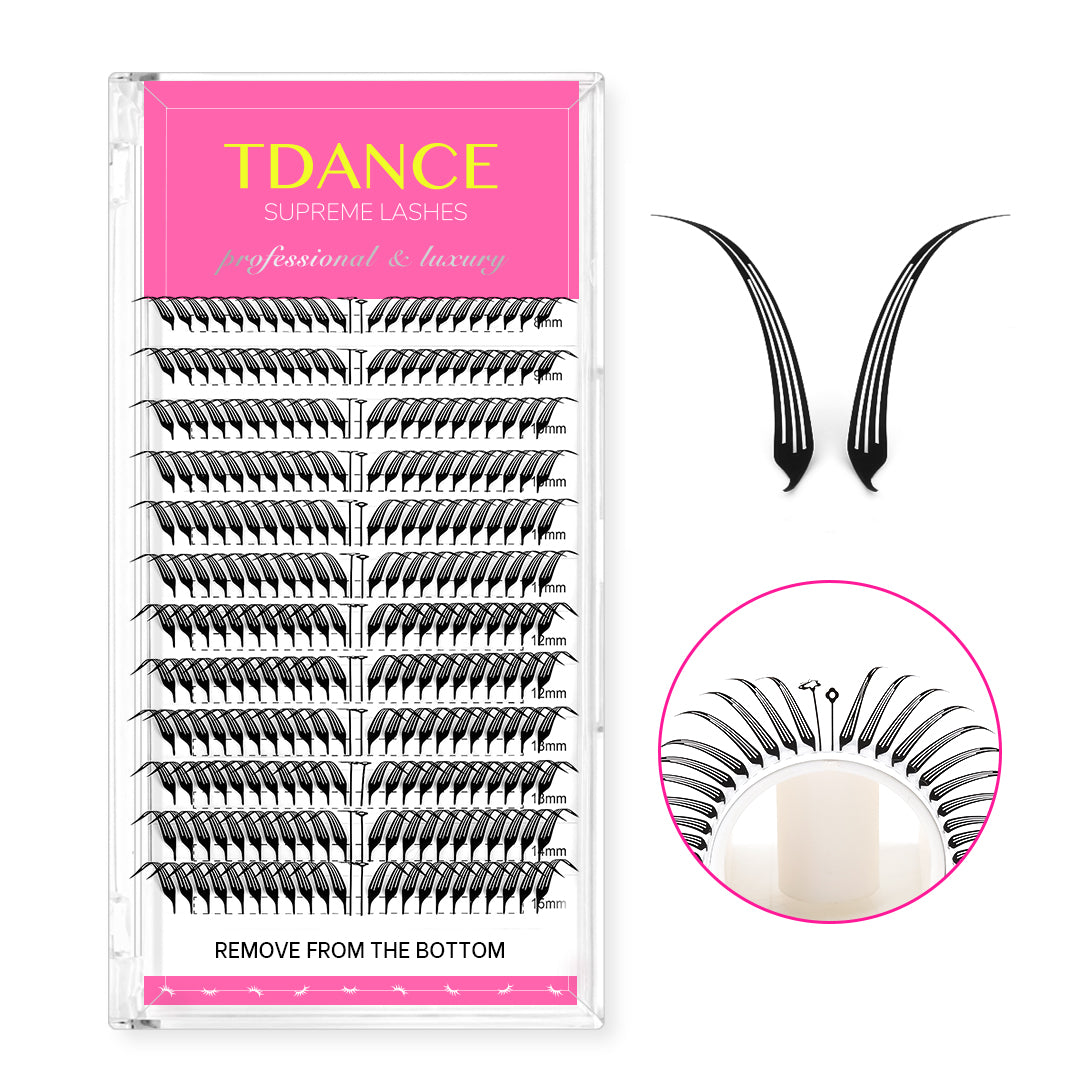 0.07MM Slanted Fox Flake Eyelash Extensions 12Rows