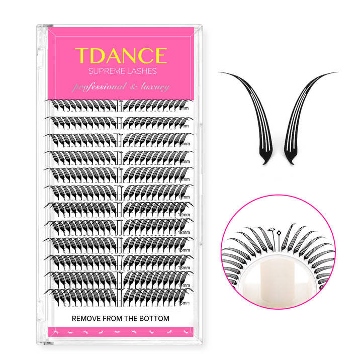 0.07MM Slanted Fox Flake Eyelash Extensions 12Rows