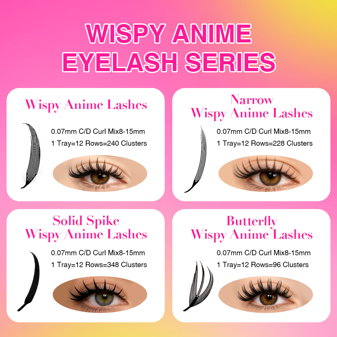 12 Rows 0.07MM Butterfly Wispy Anime Lashes