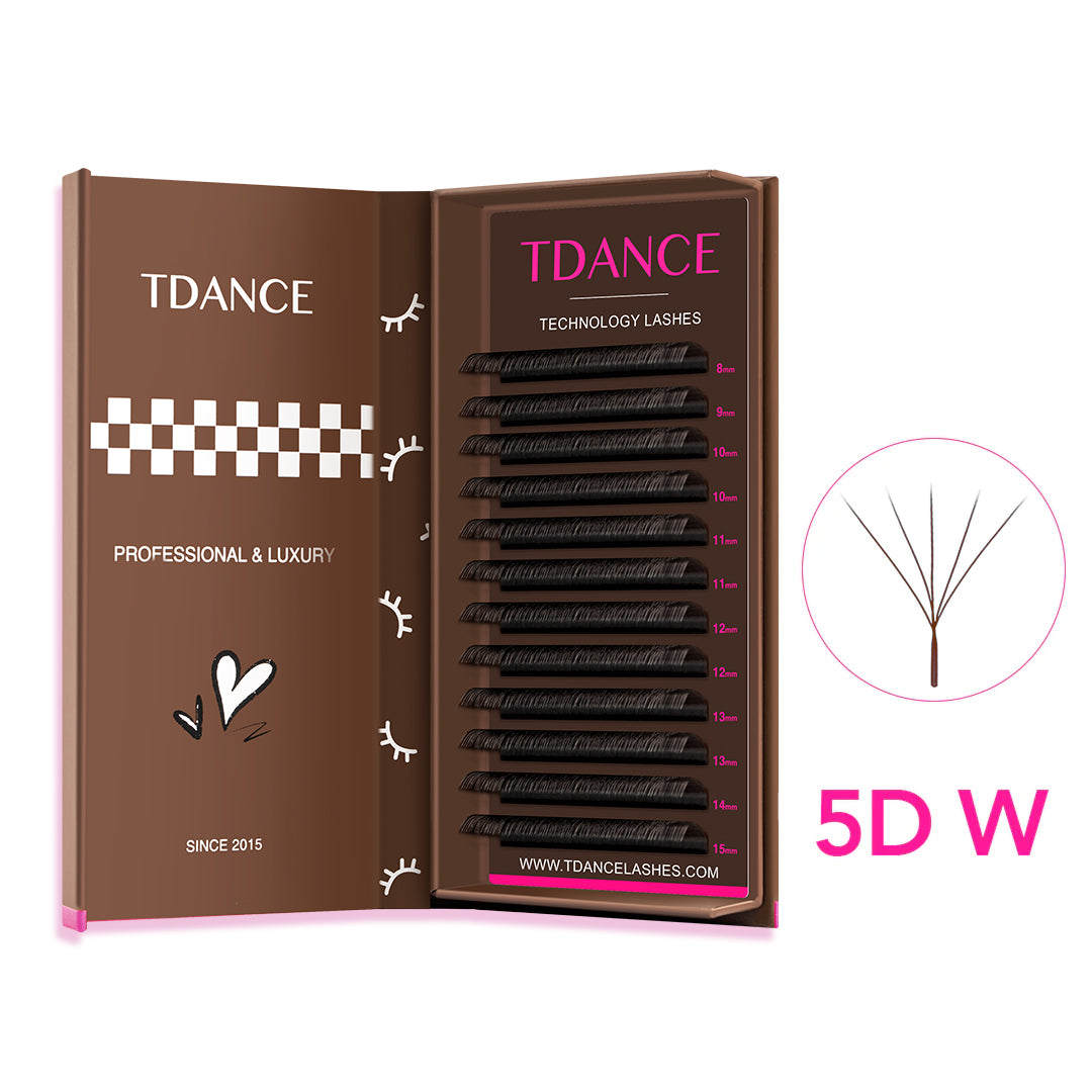 Dark Brown W Style 5D Promade Volume Fan Lashes
