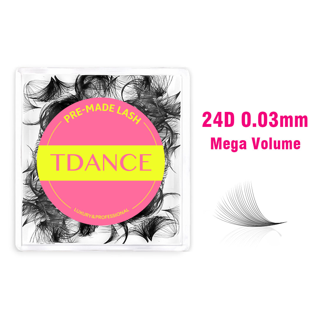 24D Handmade Premade Volume Loose Fans Pointy Base(500 Fans)