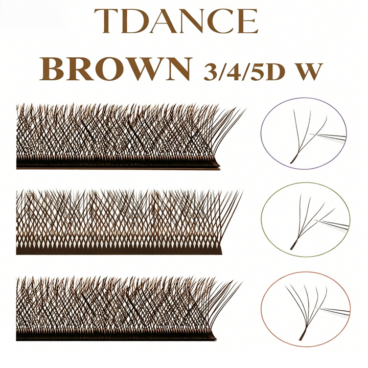Dark Brown W Style 5D Promade Volume Fan Lashes
