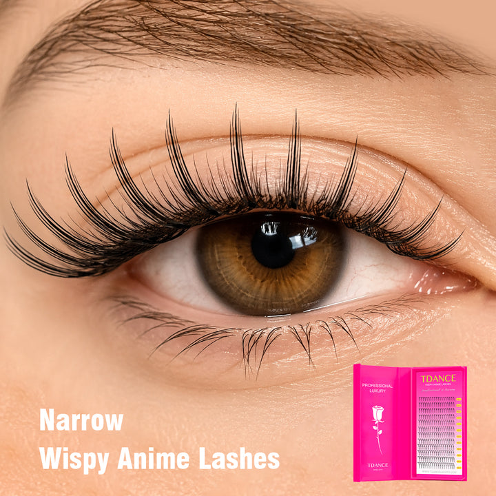 12 Rows 0.07MM Narrow Wispy Anime Lashes