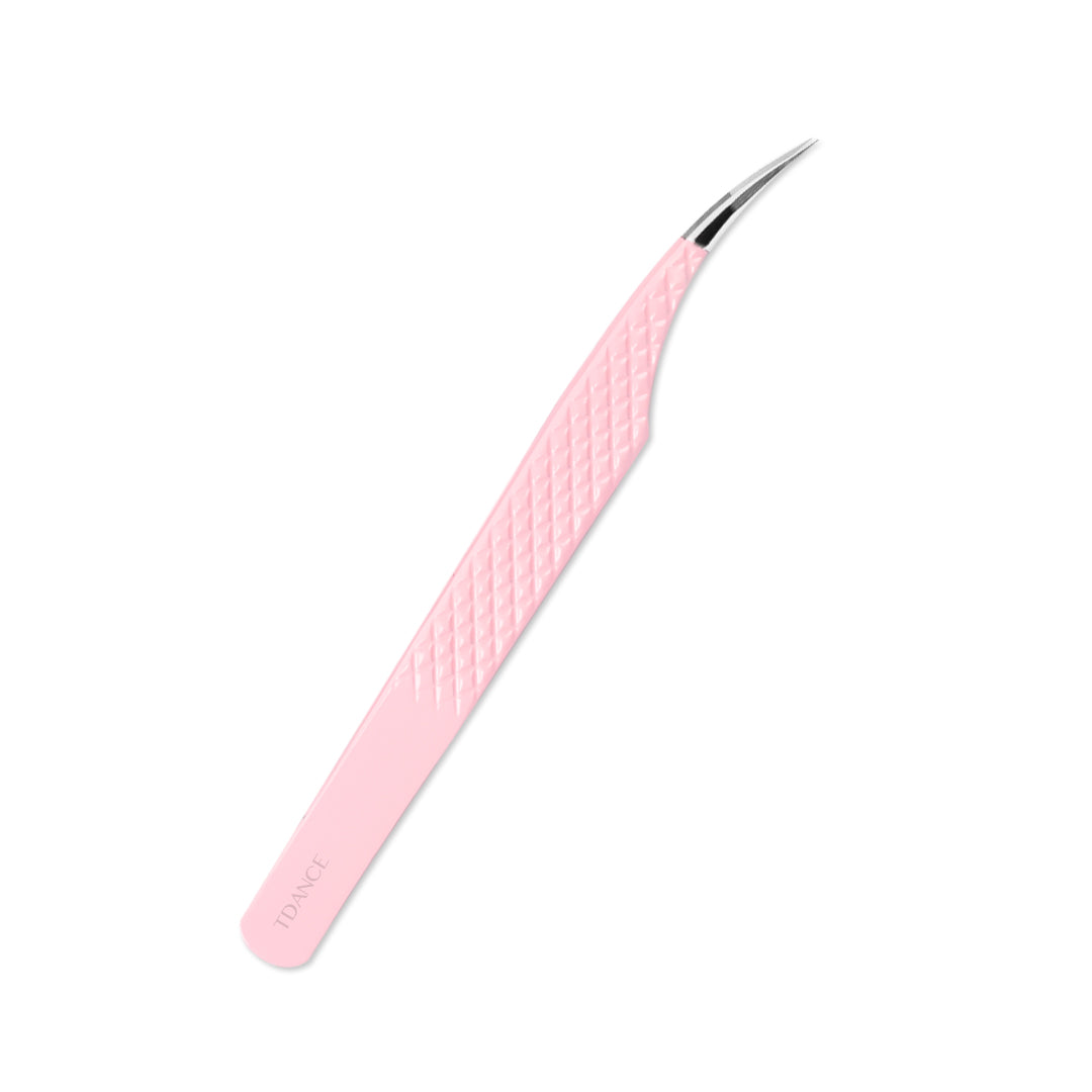 TL-05 Light Pink Fiber Tweezers For Eyelash Extension