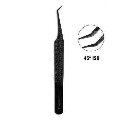 TB-03 Black Fiber Tweezers For Eyelash Extension
