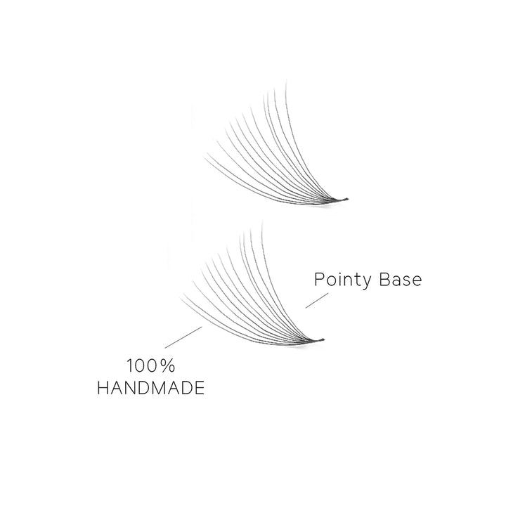 12d volumen prefabricado a mano los Fans de pestañas pointy base(500 fanáticos)