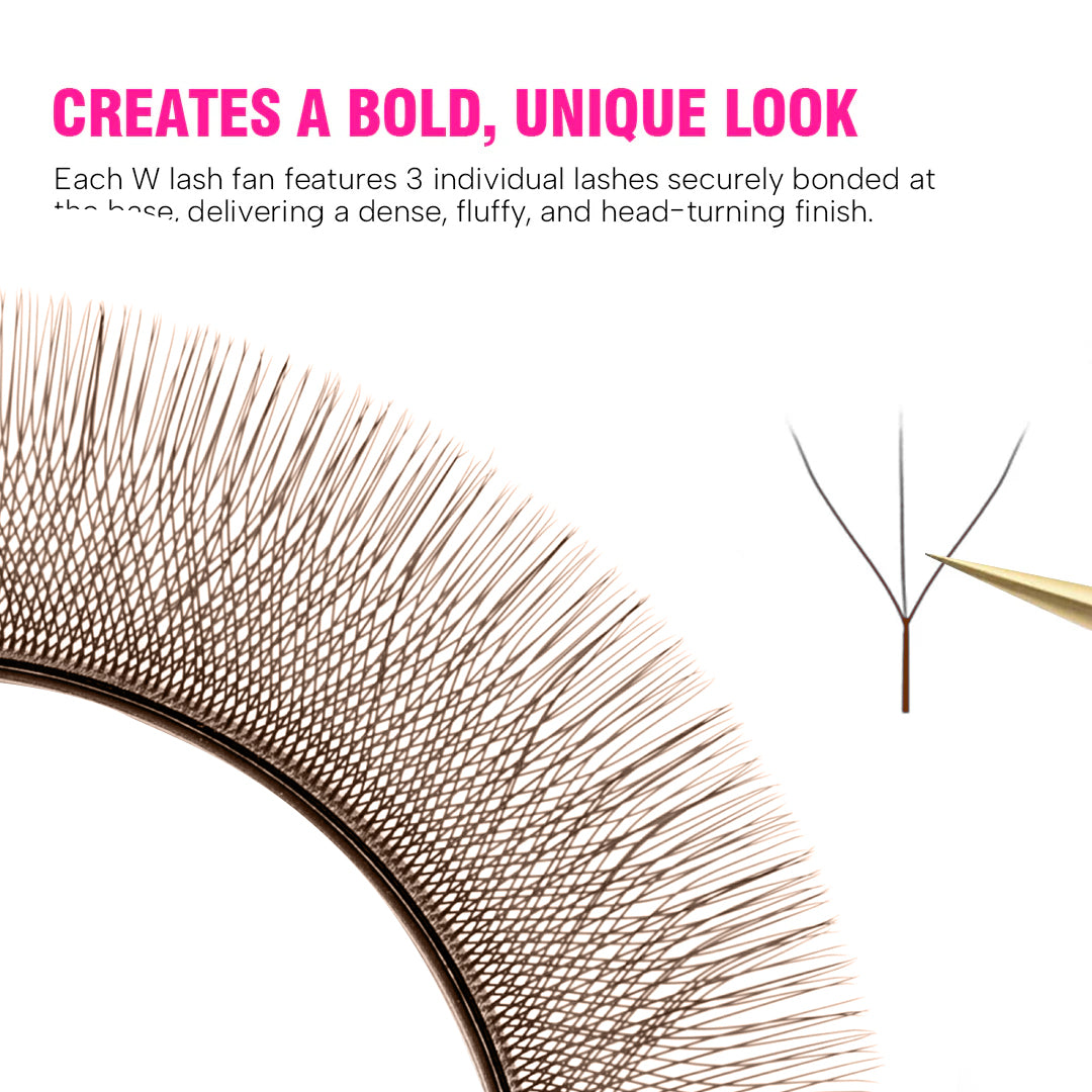 Dark Brown W Style 3D Promade Volume Fan Lashes