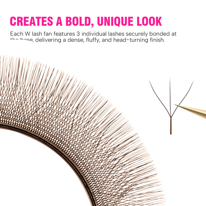 Dark Brown W Style 3D Promade Volume Fan Lashes