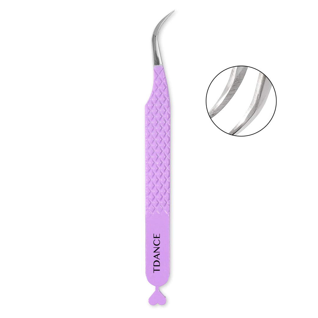 TV-04 Violet Heart-shaped Tweezers For Eyelash Extension