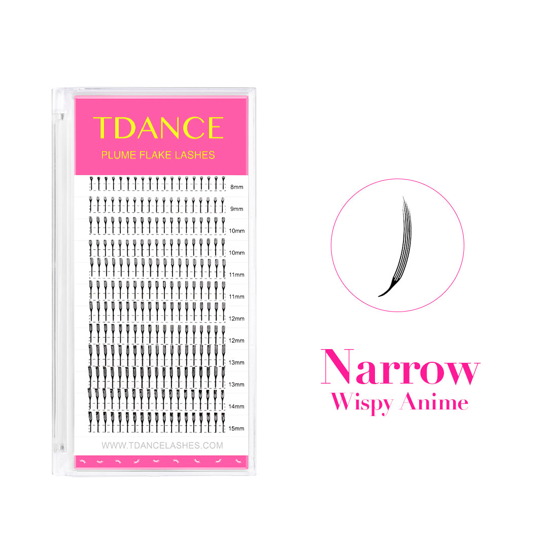 12 Rows 0.07MM Narrow Wispy Anime Lashes