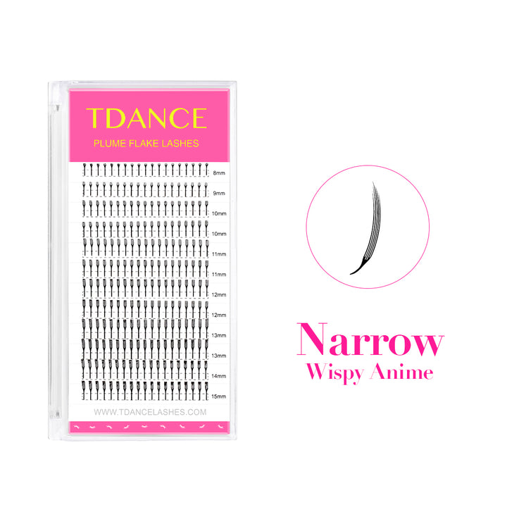 12 Rows 0.07MM Narrow Wispy Anime Lashes
