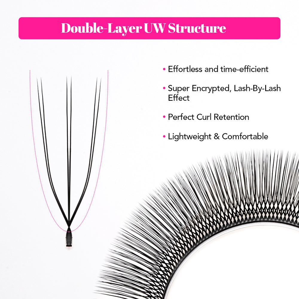 Double Layer U-Shape W / U-W 3D Lashes
