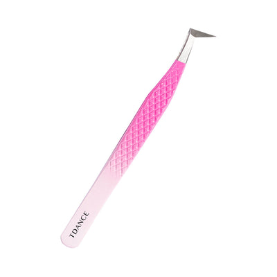 TO-01 Ombre Pink-White Tweezers For Eyelash Extension