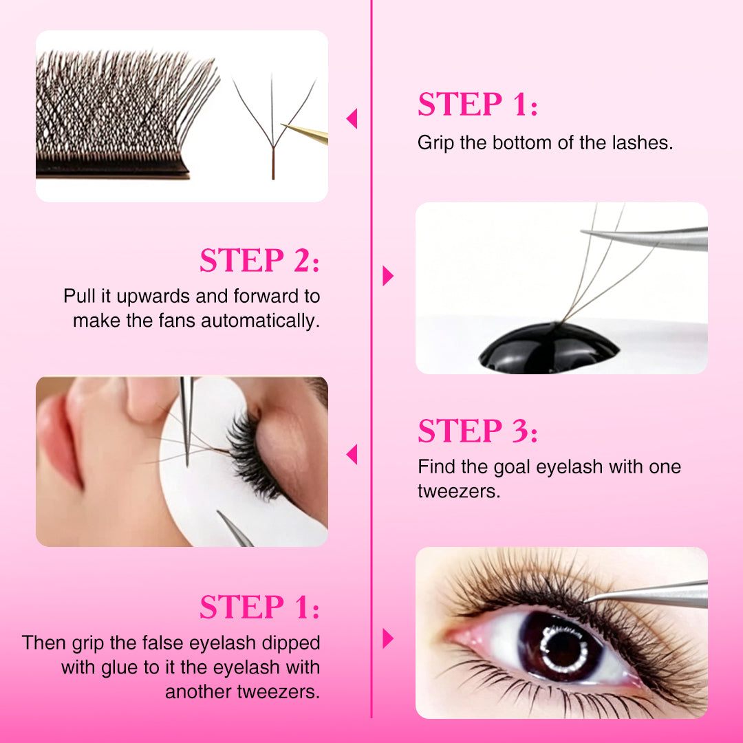 Dark Brown W Style 5D Promade Volume Fan Lashes