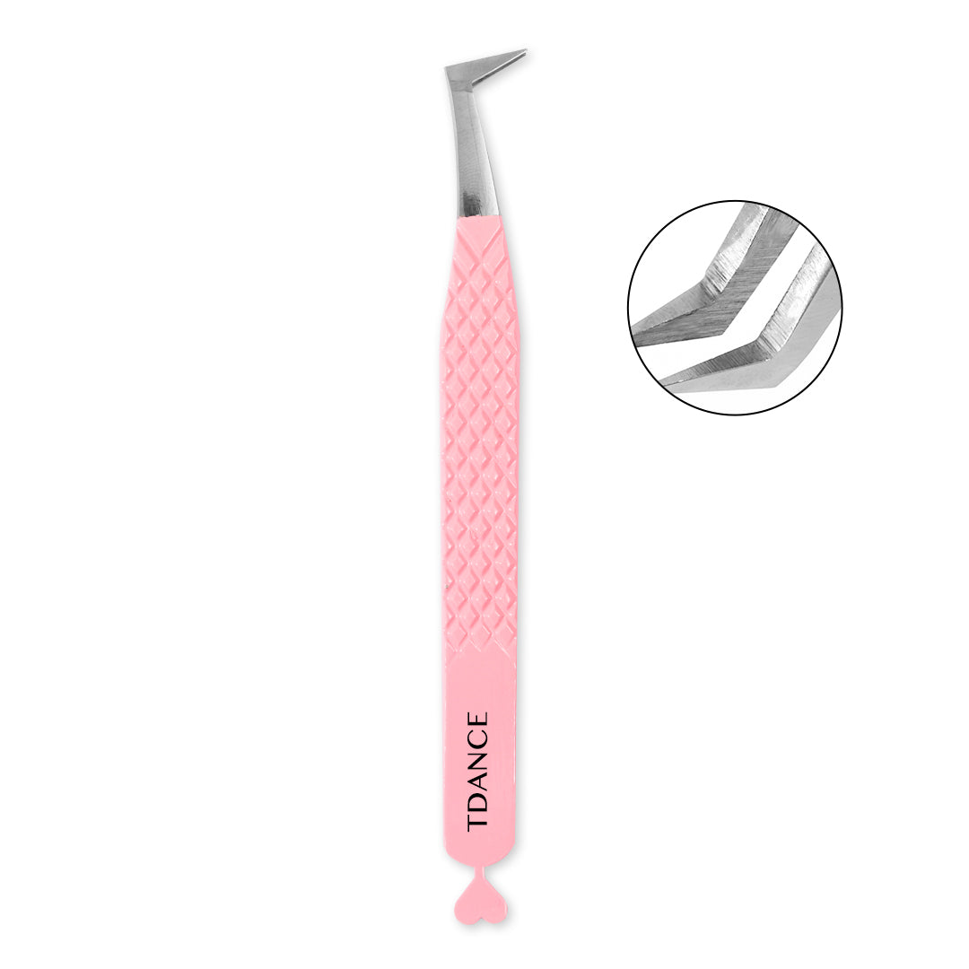 TL-04 Light Pink Heart-shaped Tweezers For Eyelash Extension