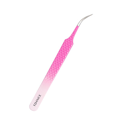 TO-02 Ombre Pink-White Tweezers For Eyelash Extension