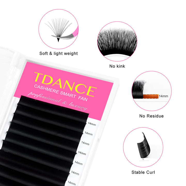 0.07MM Cashmere Easy Fan Mega Volume Eyelash Extensions