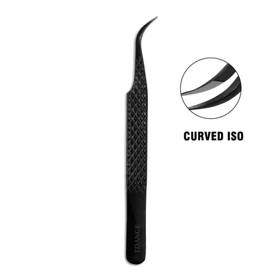 TB-04 Black Fiber Tweezers For Eyelash Extension