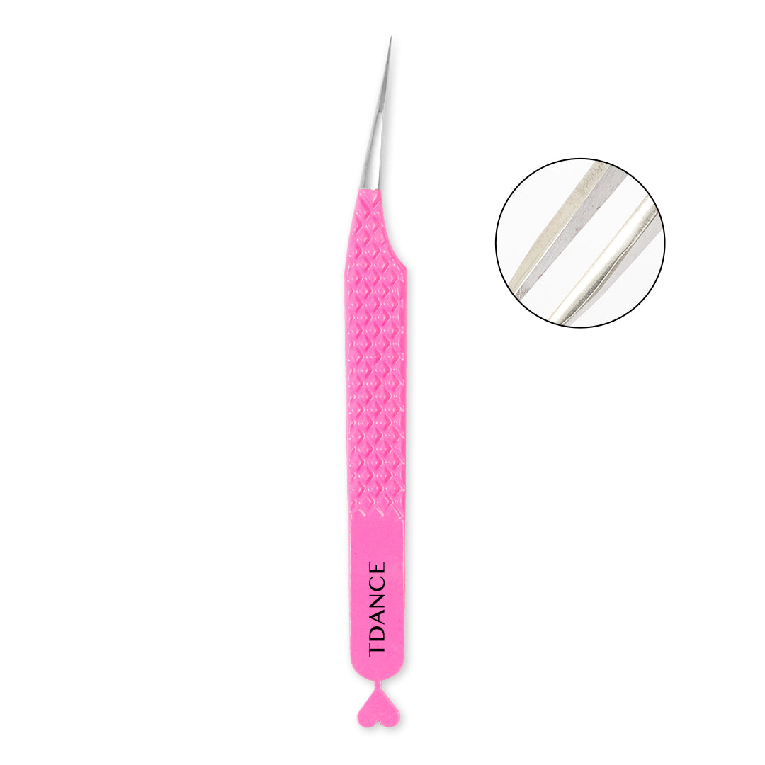 TP-03 Heart-shaped Pink Tweezers For Eyelash Extension