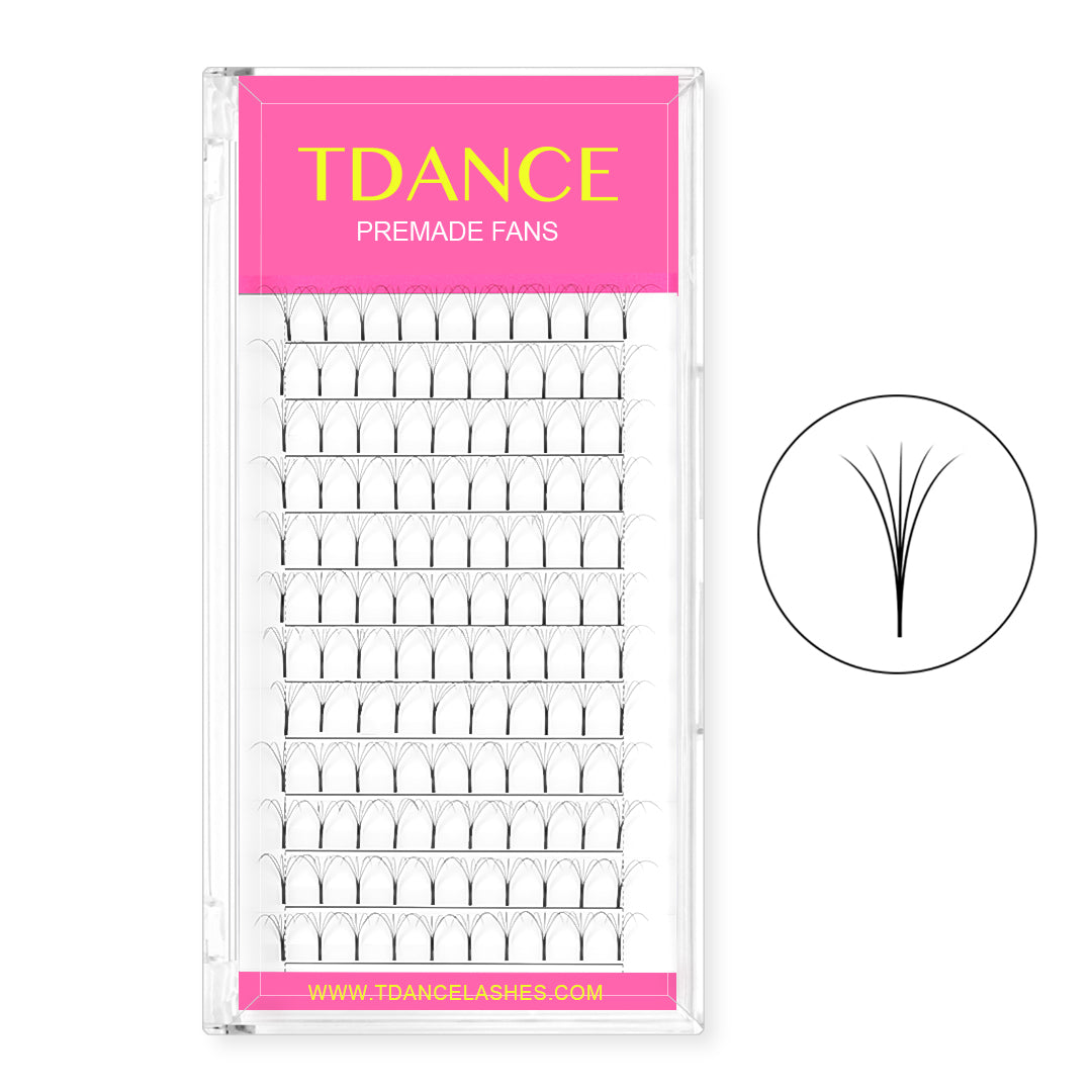 5D Premade Volume Fans Lashes 12 Rows (Long Stem)