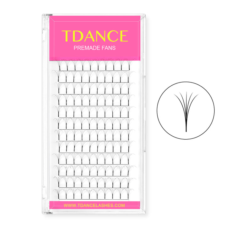 5D Premade Volume Fans Lashes 12 Rows (Long Stem)