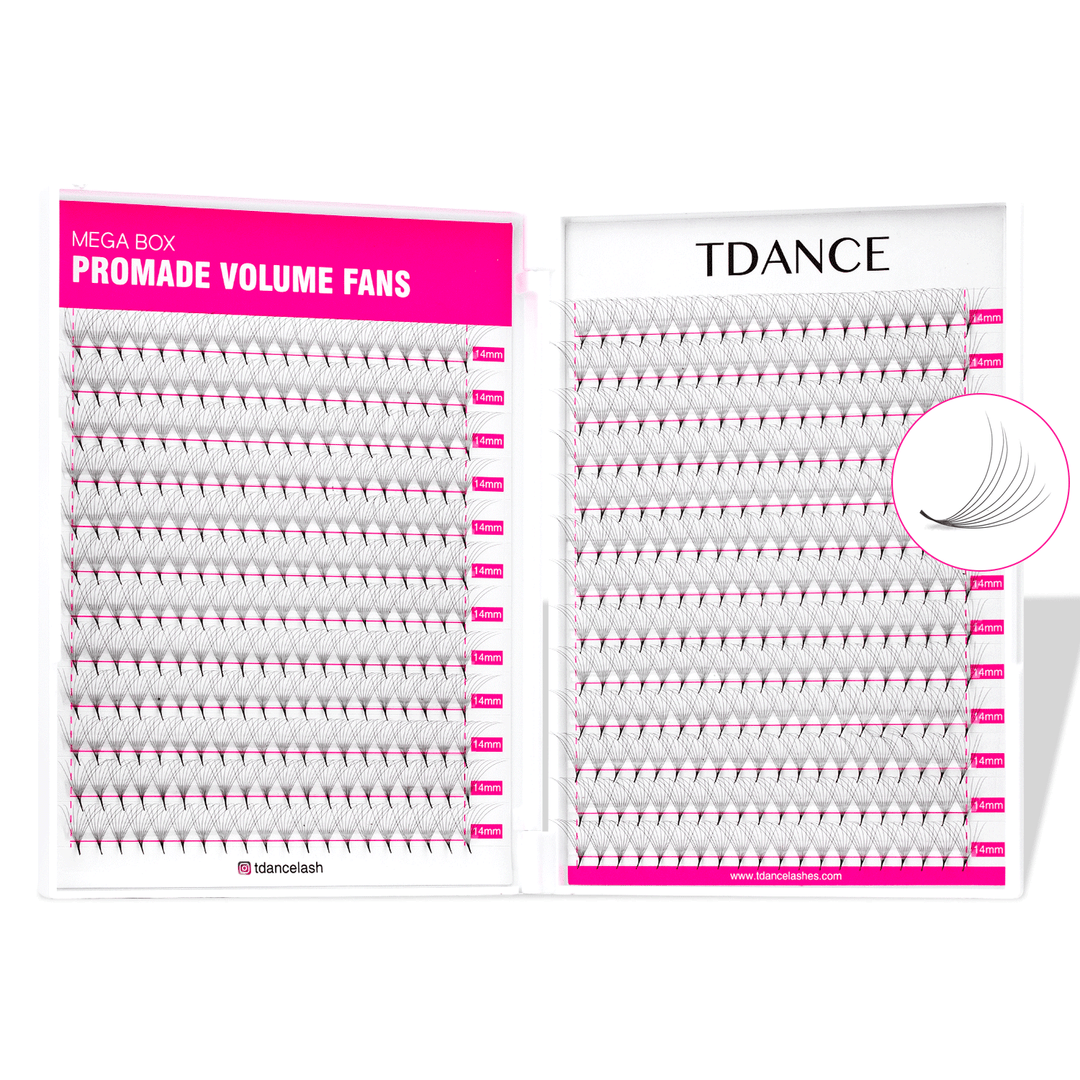 8D Promade Pointy Base Volume Eyelash Extensions 500 Fans TDANCE 1