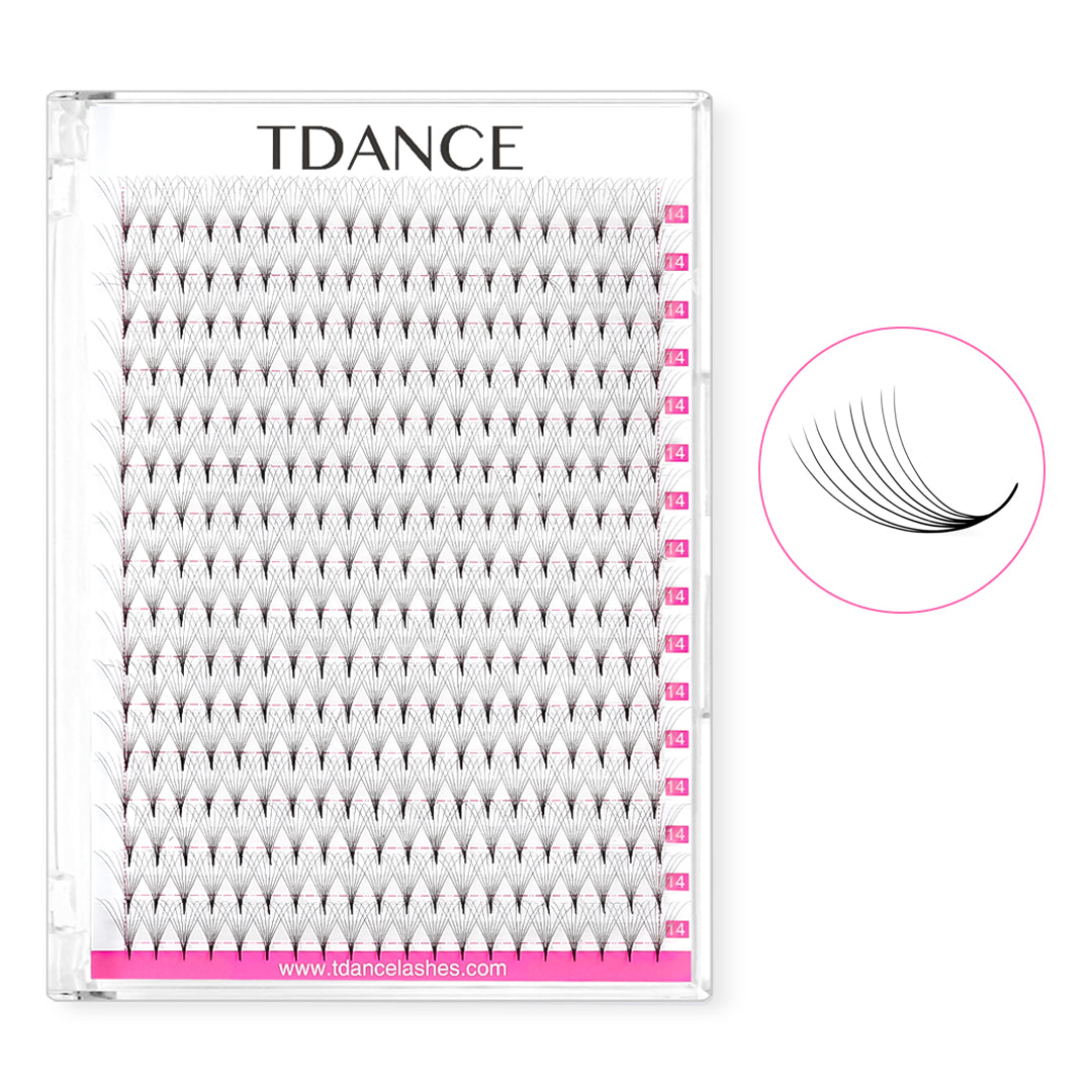 8D Premade Volumenfans Wimpern Erweiterungen 320 Fans 16 Zeilen (pointy base)