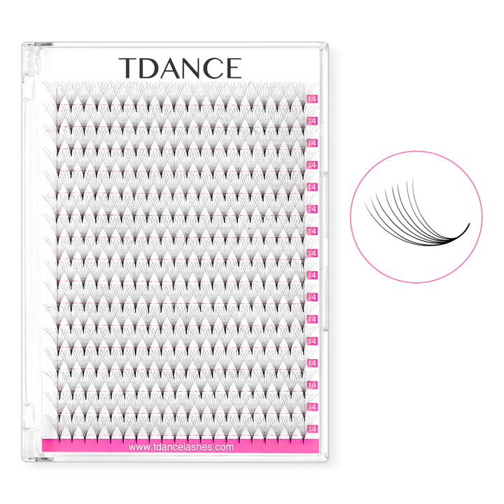 8D Fans de volume Premade Extensions de cils 320 fans 16 rangées (pointy base)