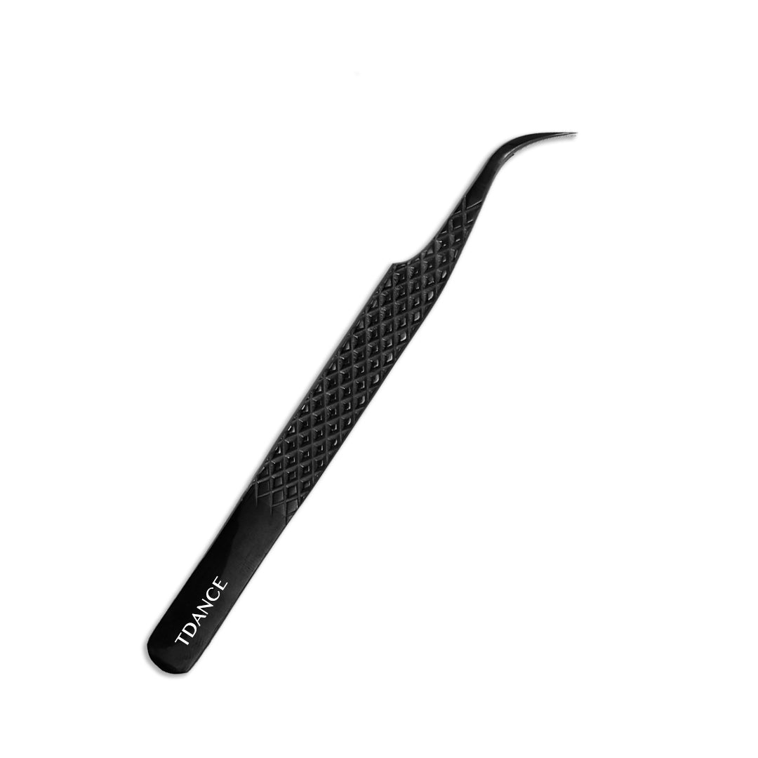 TB-04 Black Fiber Tweezers For Eyelash Extension