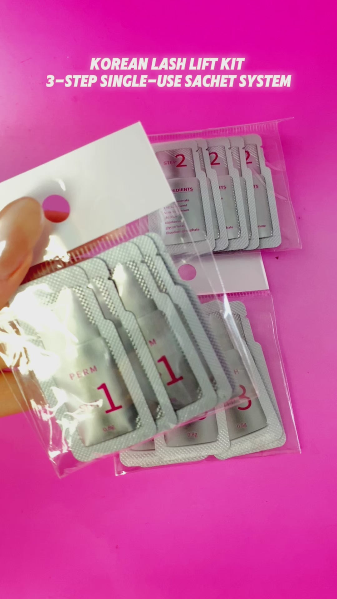 Korean Lash Lift Kit | 3-Step Single-Use Sachet System